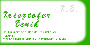 krisztofer benik business card